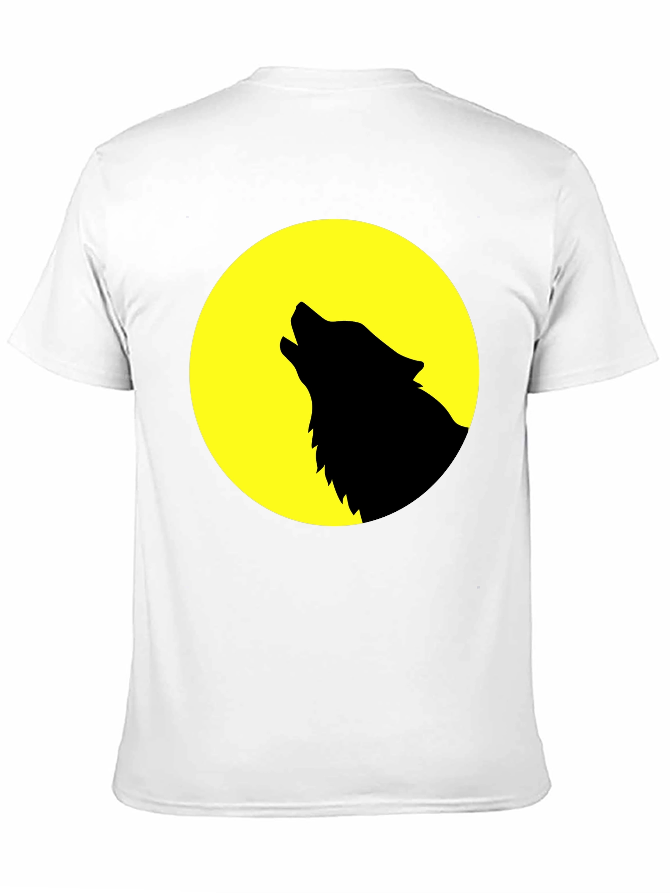 Black Wolf Howling at Moon Graphic T-Shirt - Black view 11