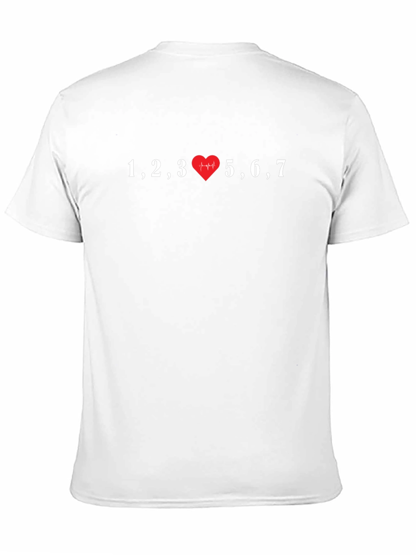 Black 1,2,3,5,6,7 Heartbeat T-Shirt view 11