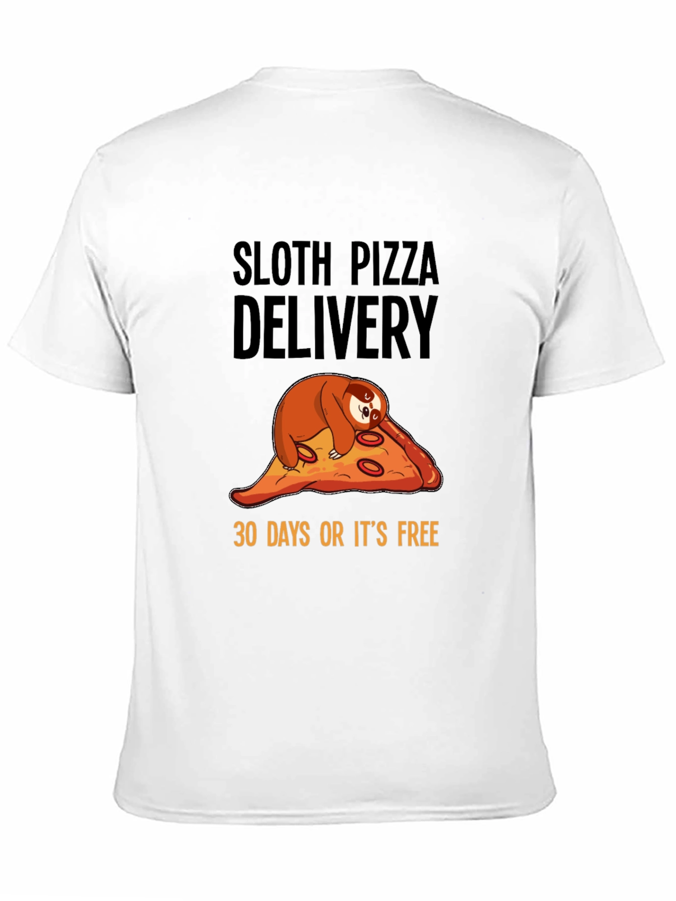 Black Sloth Pizza Delivery T-Shirt - Funny Guarantee view 11