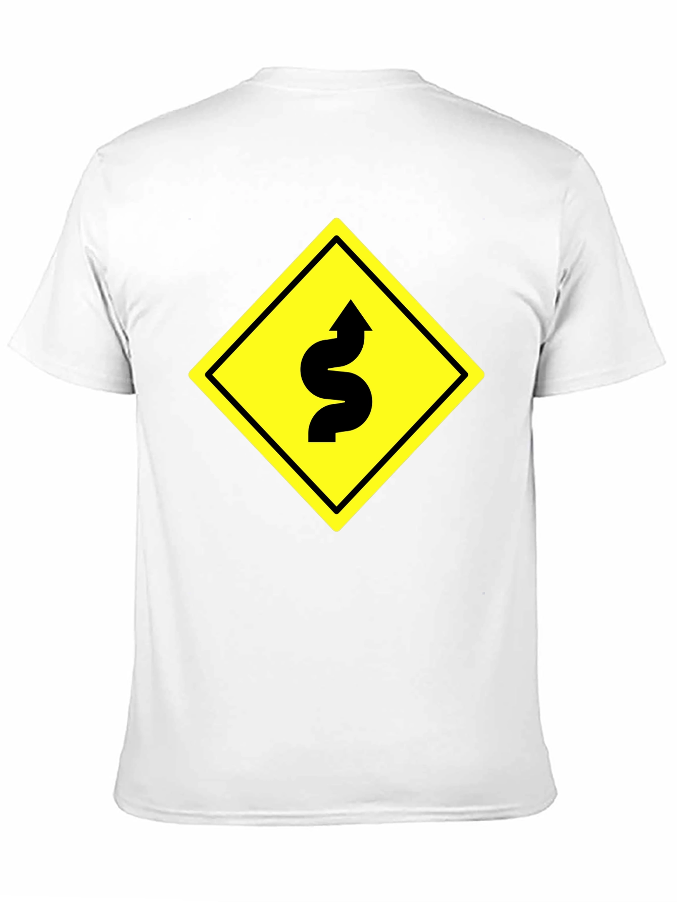 Black Winding Road Graphic Tee - Black Cotton T-Shirt view 11