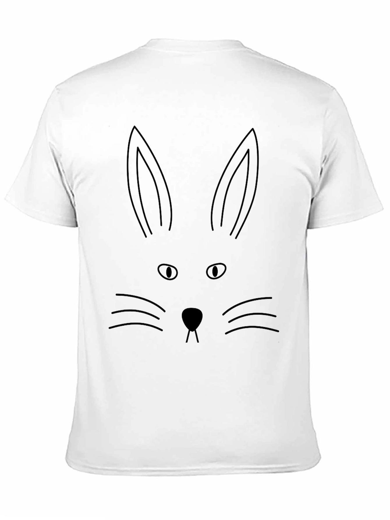 Black Bunny Face Graphic Tee - Black Cotton Blend view 11