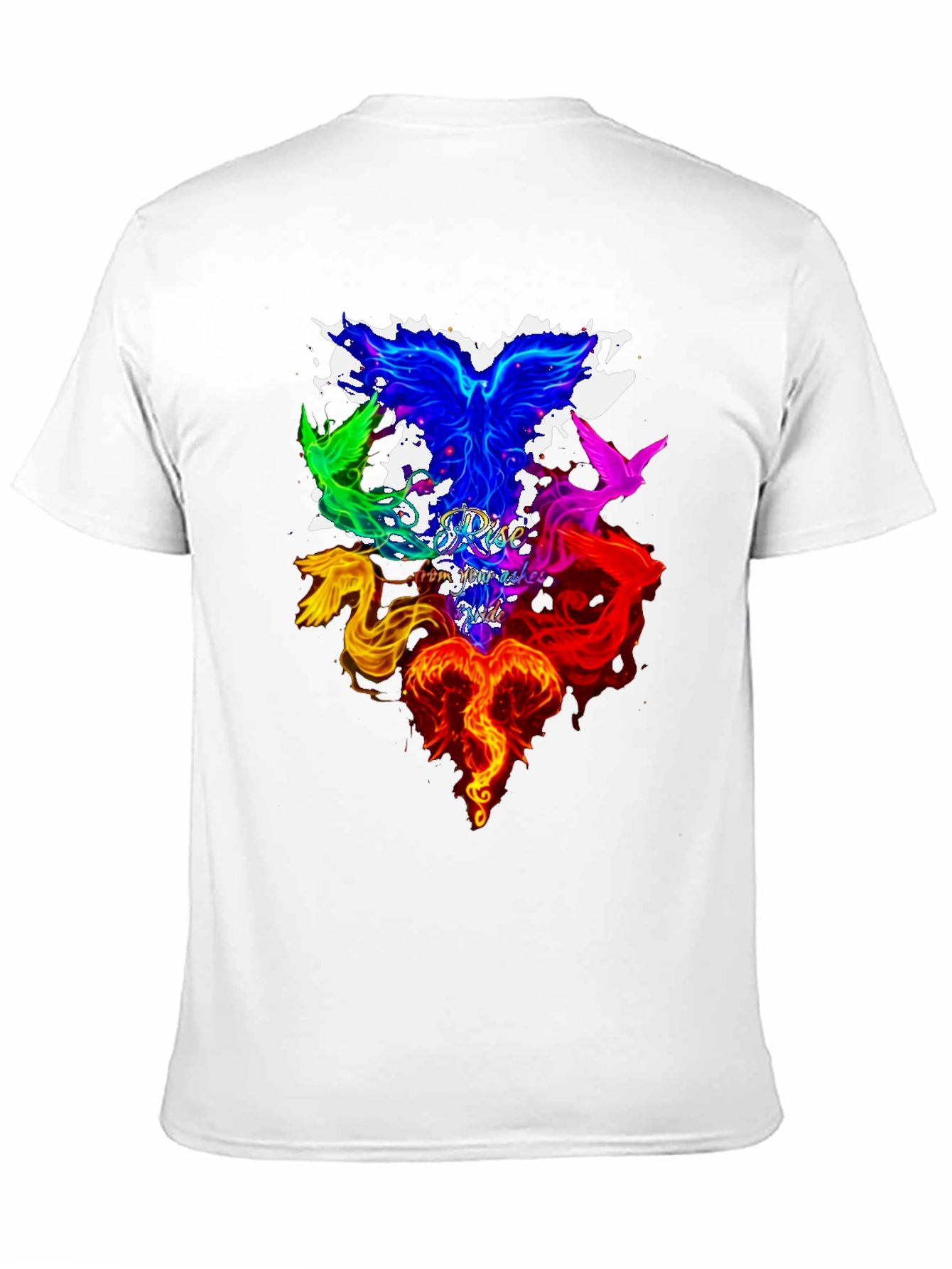 Black Rise From Ashes Phoenix Graphic Tee view 11