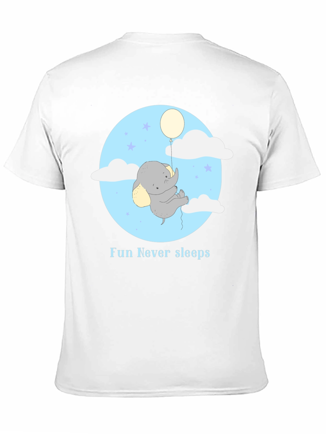 Black Fun Never Sleeps Elephant Balloon Graphic Tee view 11