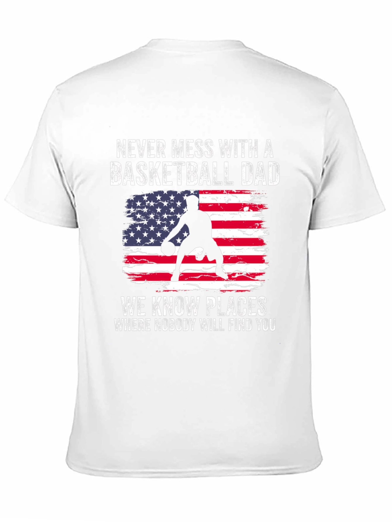 Black Basketball Dad T-Shirt - Patriotic USA Design view 11