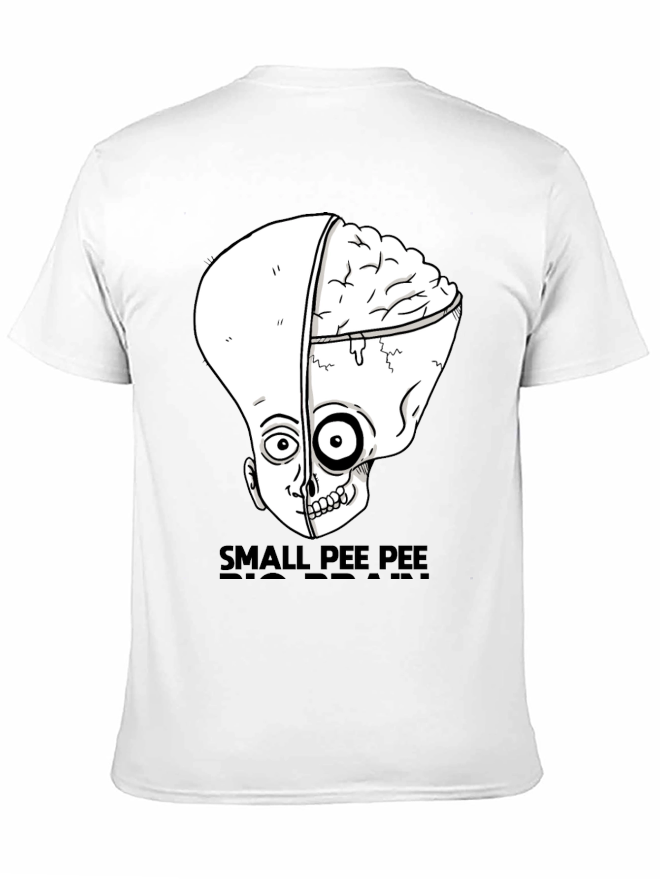 Black Small Pee Pee Big Brain Funny Graphic Tee view 11