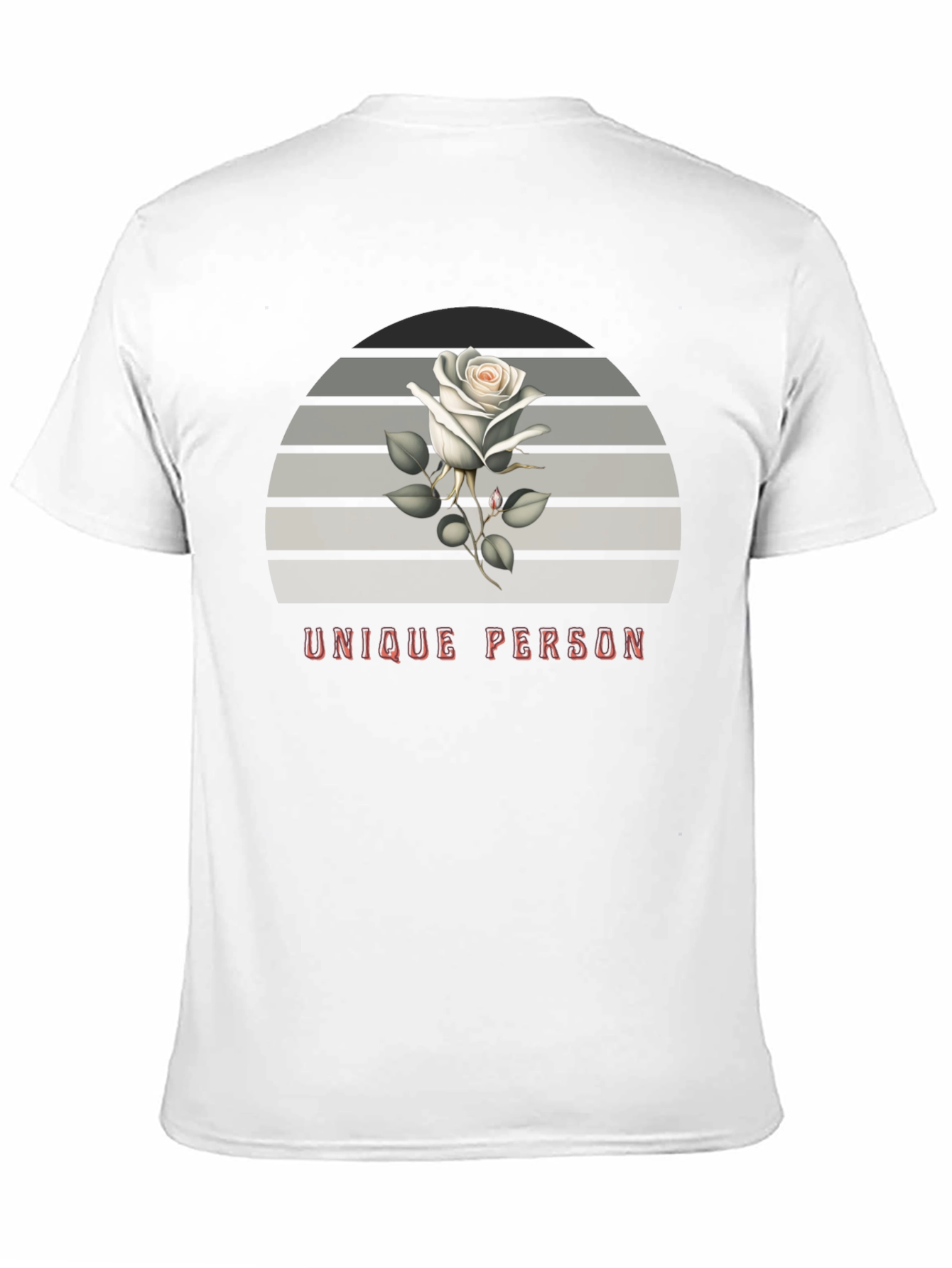 Black Unique Person Rose Graphic T-Shirt view 11