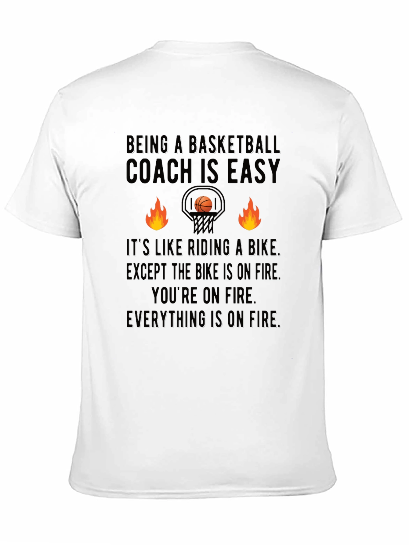 Black Basketball Coach On Fire T-Shirt view 11