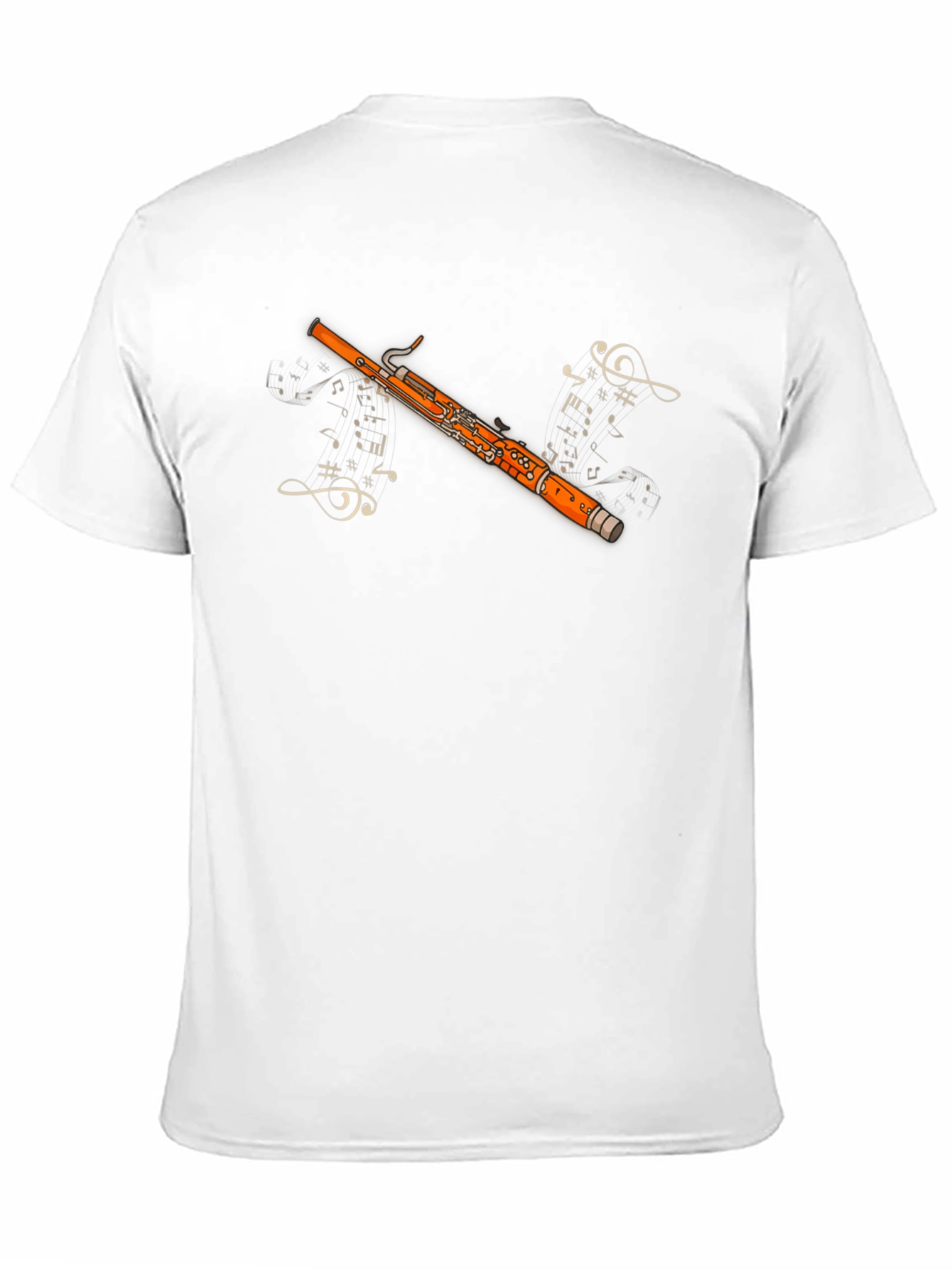 Black Bassoon Music Notes Graphic Black T-Shirt view 11