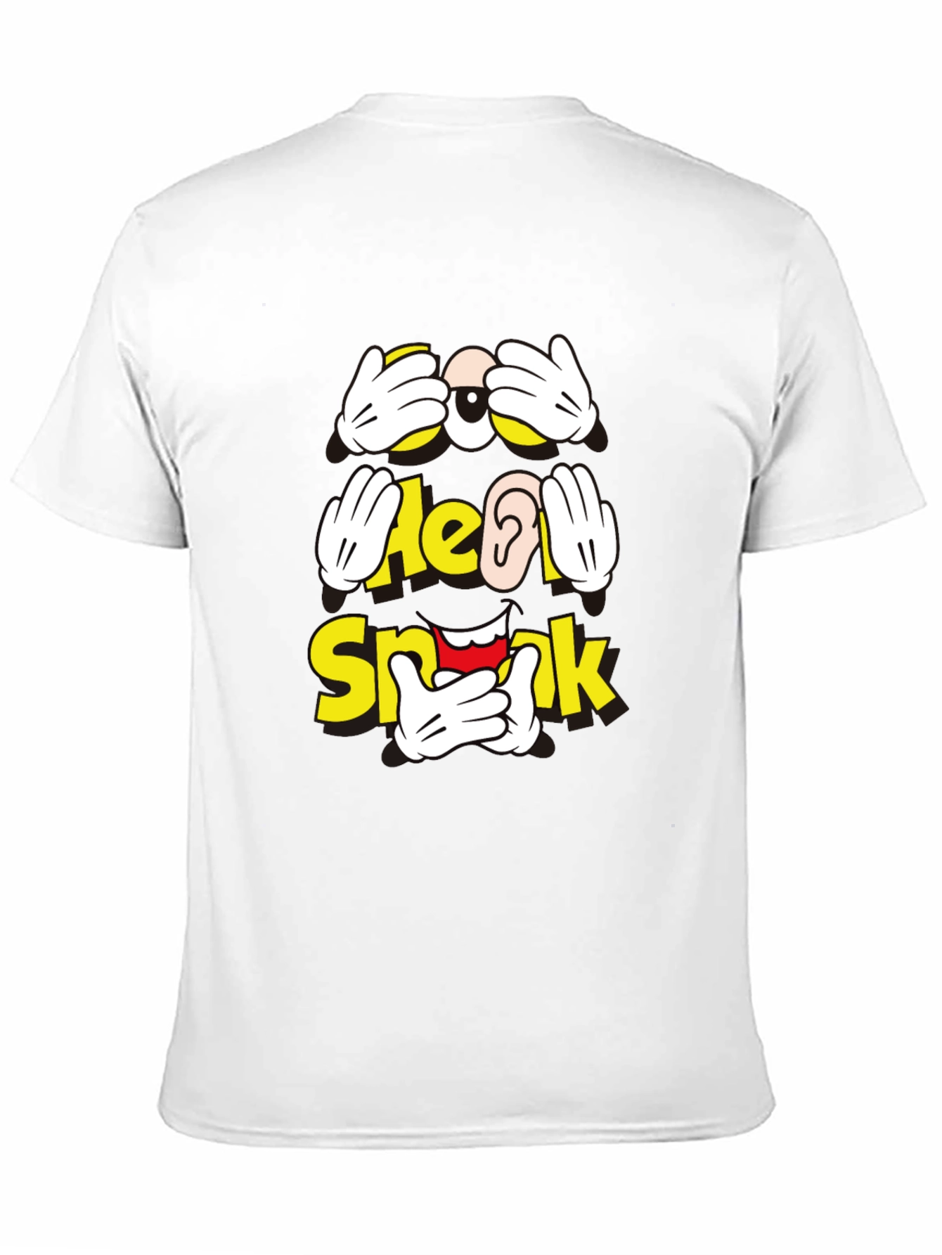 Black Hear No Speak No See No Evil Graphic T-Shirt view 11