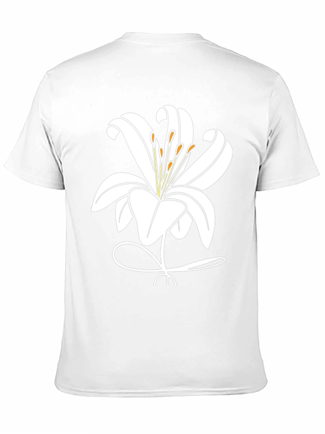 Black Lily Flower Graphic T-Shirt - Black Casual Tee view 11