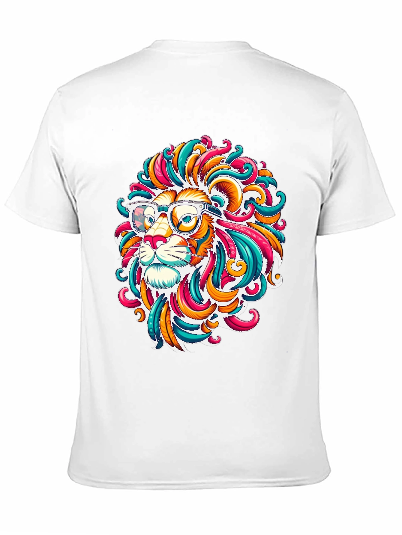 Black Funky Lion Graphic T-Shirt - Men's Black Tee view 11