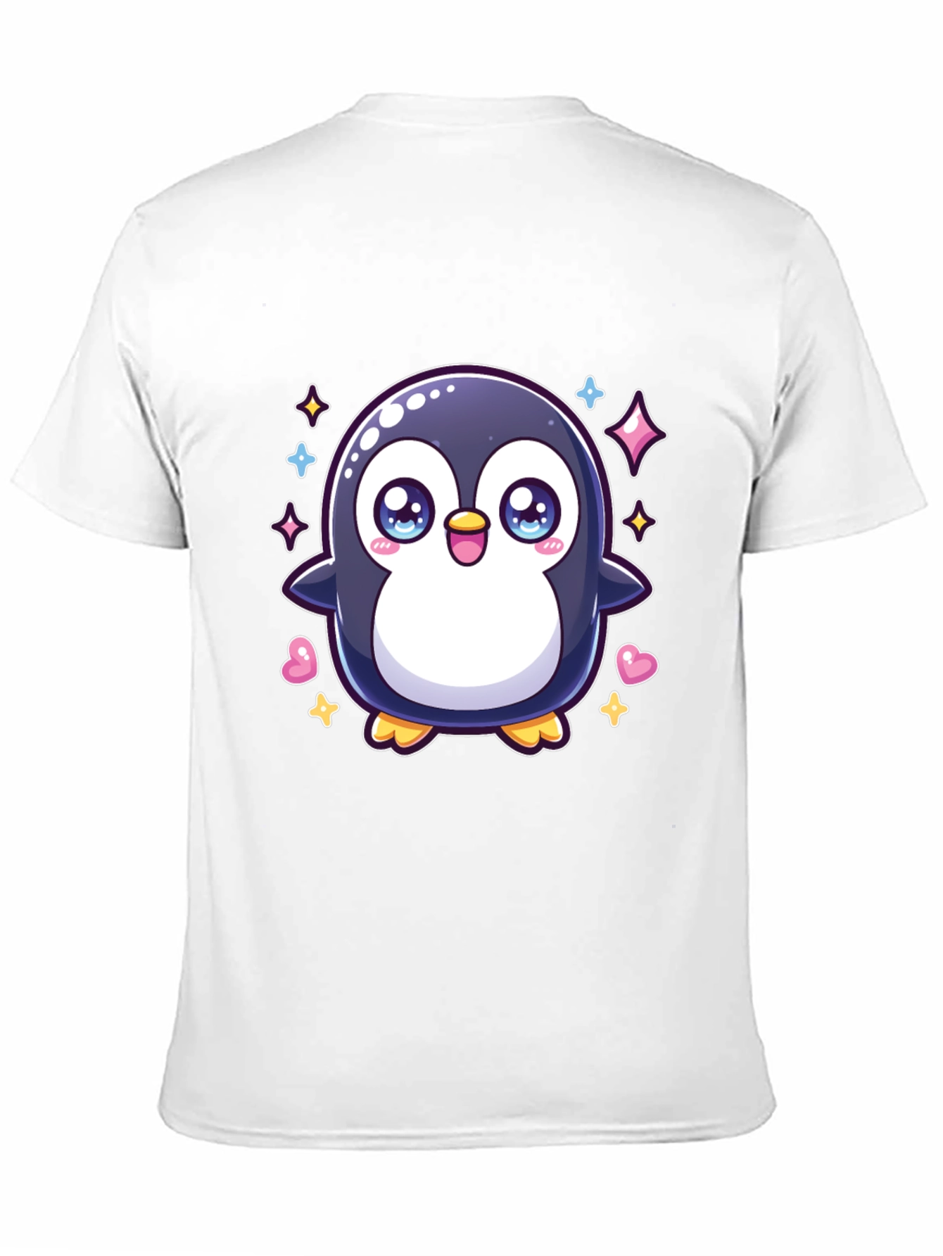 Black Cute Penguin Graphic Tee - Black Cotton Shirt view 11