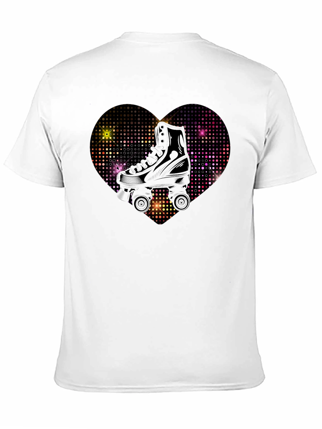 Black Retro Roller Skate Heart Graphic Tee view 11