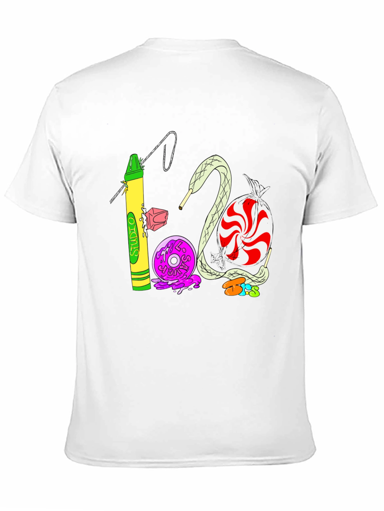 Black Studio 1200 T-Shirt | Unique Crayon & Candy Design view 11