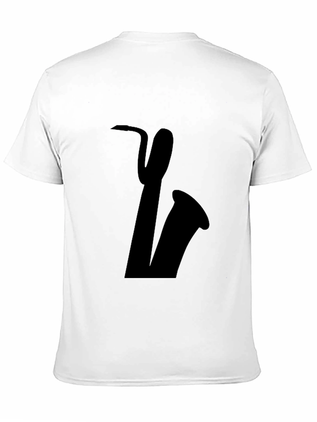 Black Saxophone Graphic Tee - Black Cotton Casual view 11
