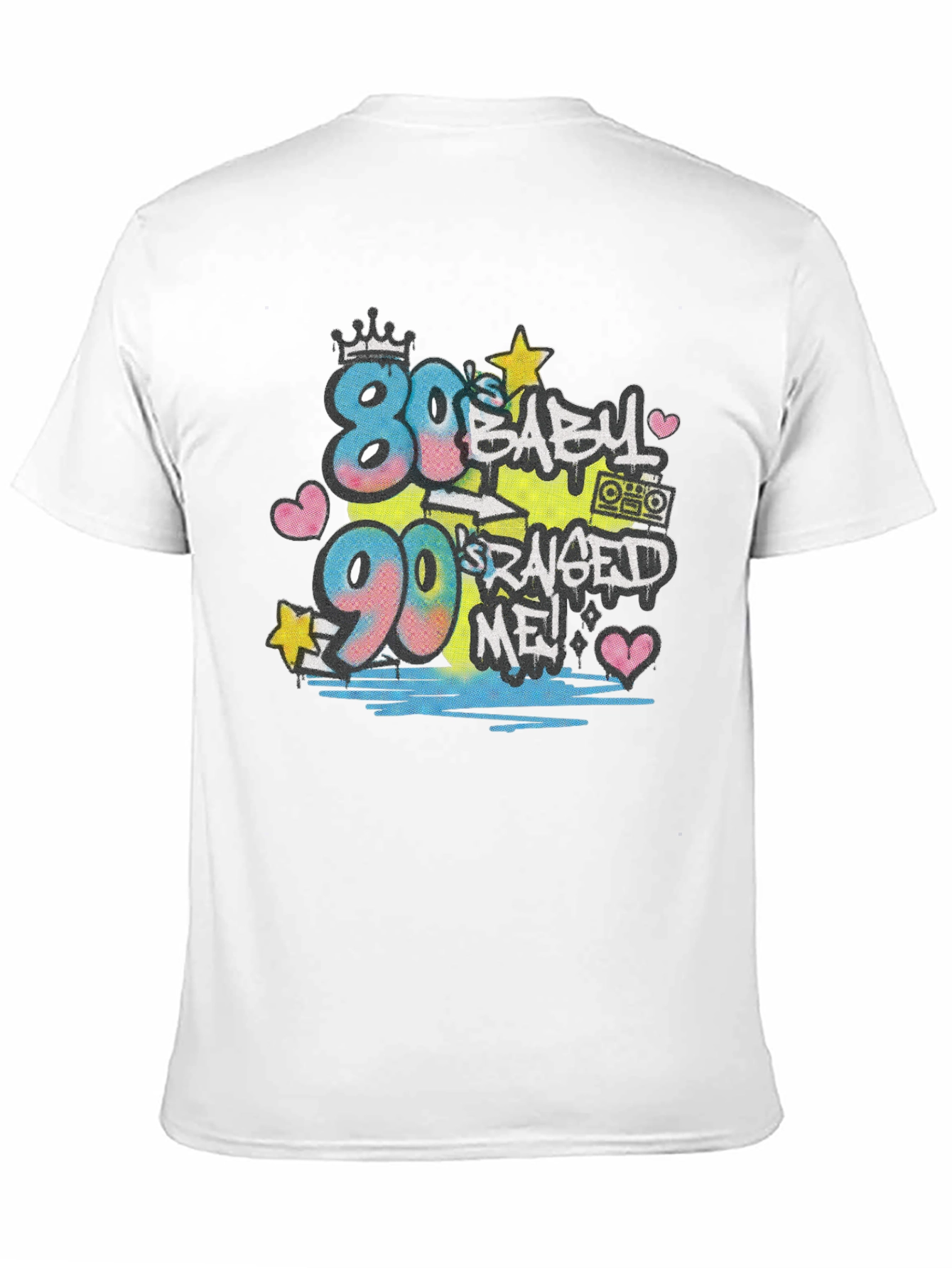 Black 80s Baby 90s Raised Me T-Shirt view 11