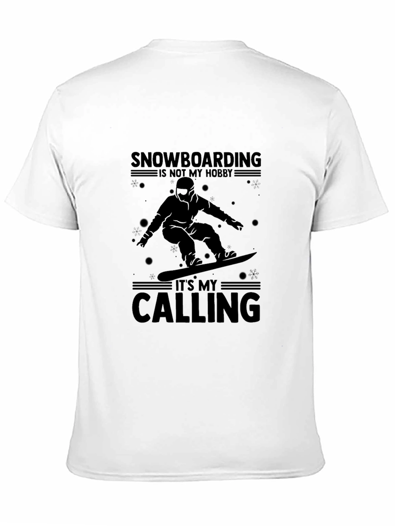 Black Snowboarding Is My Calling Graphic T-Shirt view 11