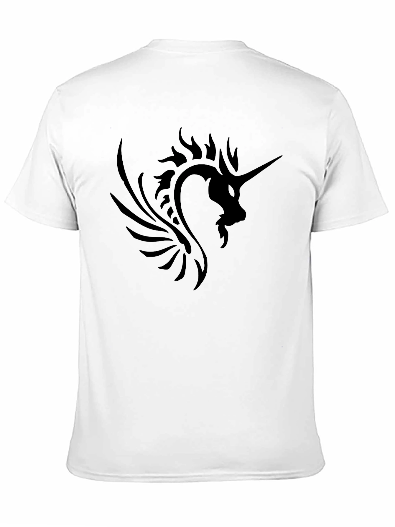 Black Men's Black Unicorn Graphic T-Shirt view 11