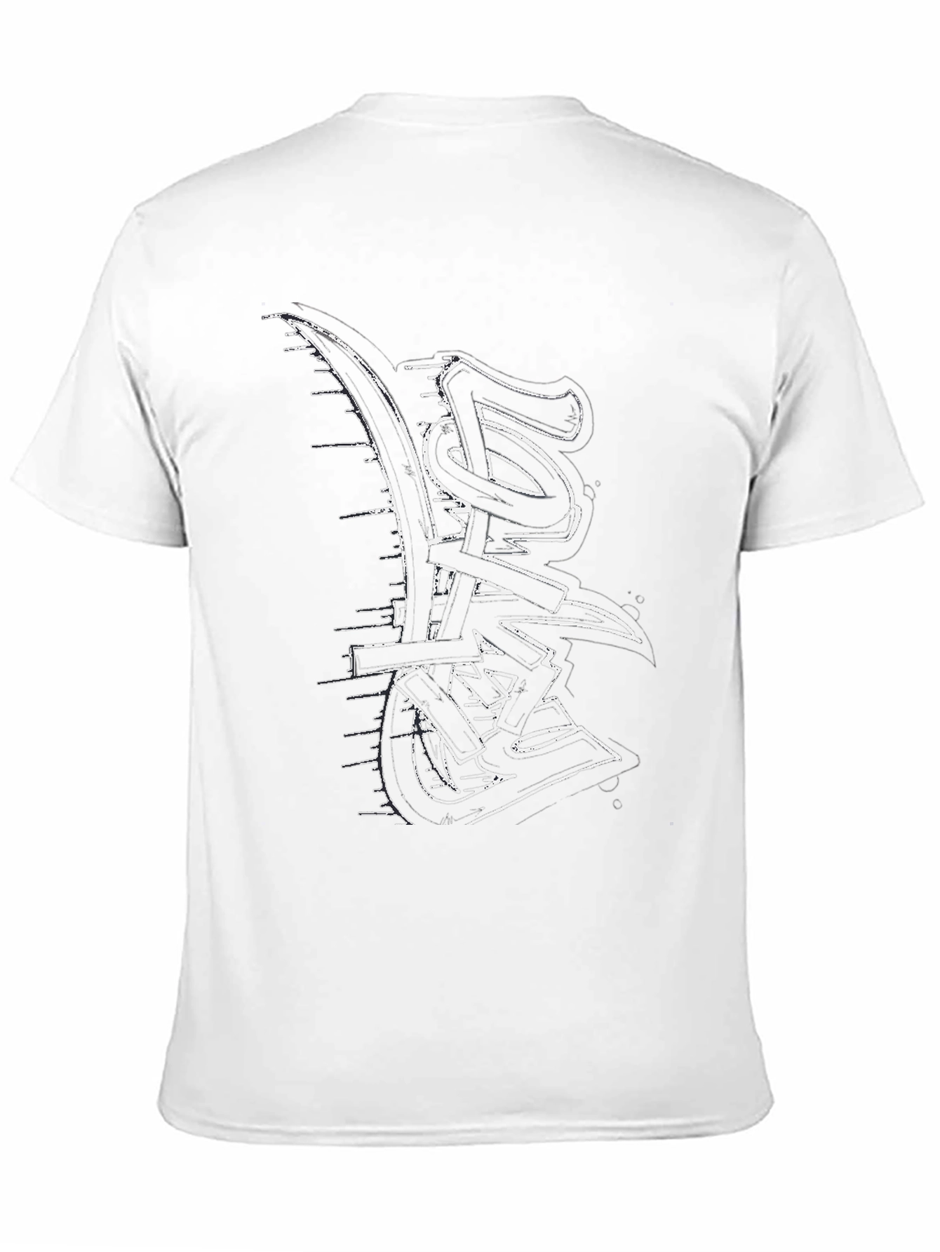 Black Edgy Black Graphic Tee - Abstract Graffiti Design view 11