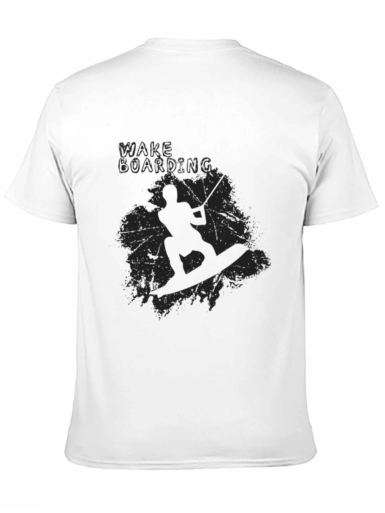 Black Wakeboarding Graphic Tee - Black Cotton T-Shirt view 11