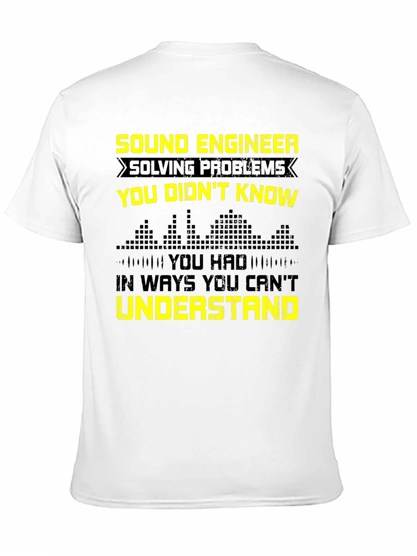 Black Sound Engineer Funny Graphic Tee - Black view 11