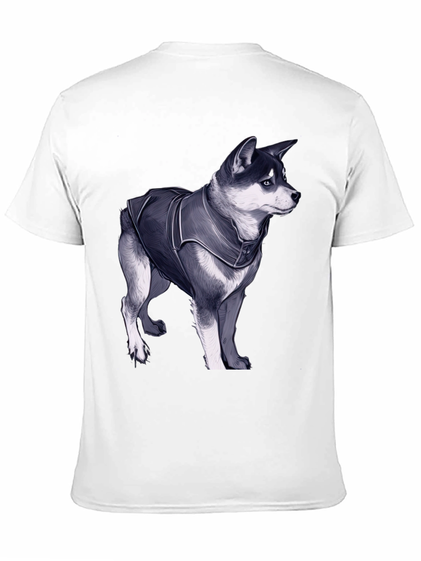 Black Dog in Jacket Graphic Tee - Black Casual T-Shirt view 11