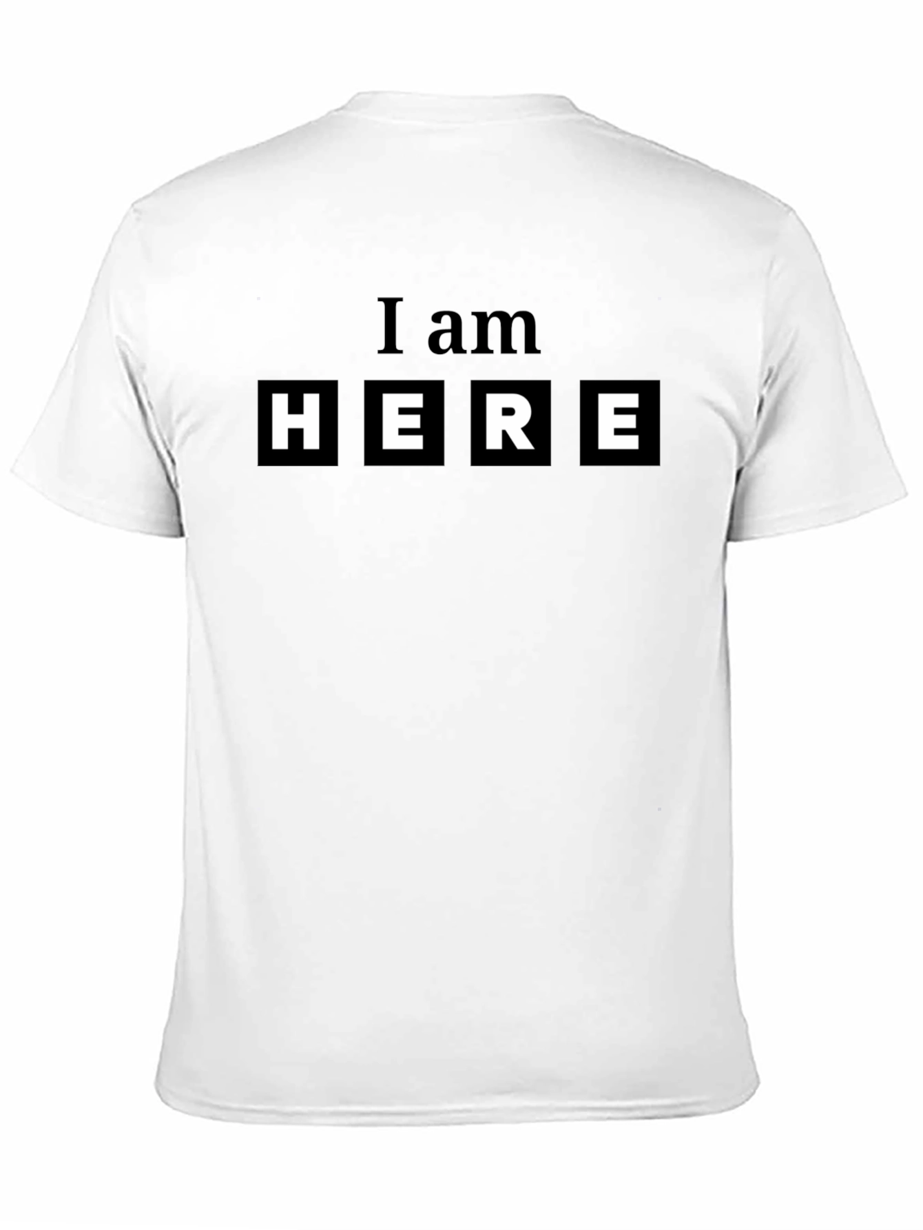 Black I Am Here Graphic T-Shirt - Mens Casual Tee view 11