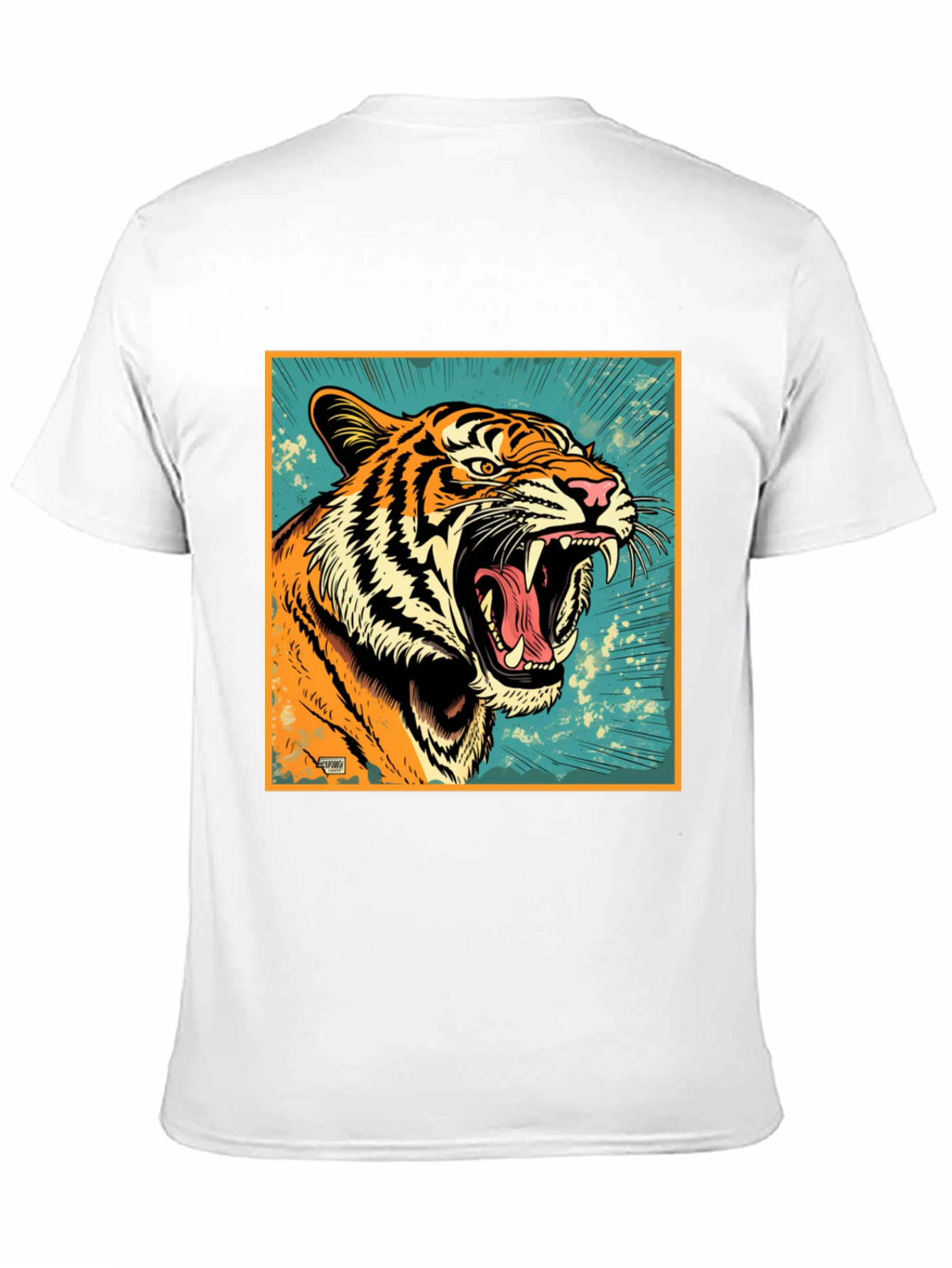 Black Roaring Tiger Graphic Tee - Bold Black T-Shirt view 11
