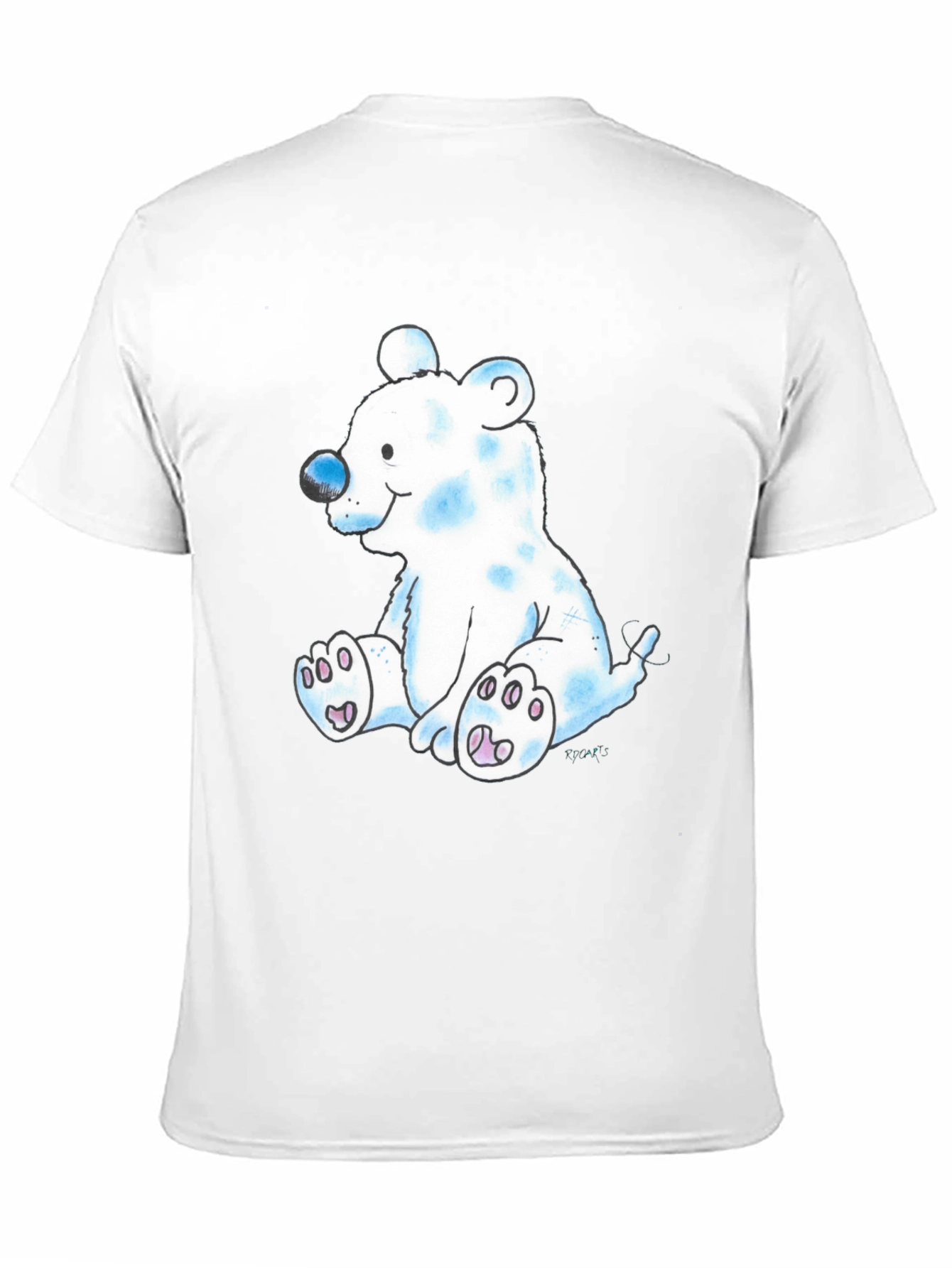 Black Cute Cartoon Bear Black T-Shirt view 11