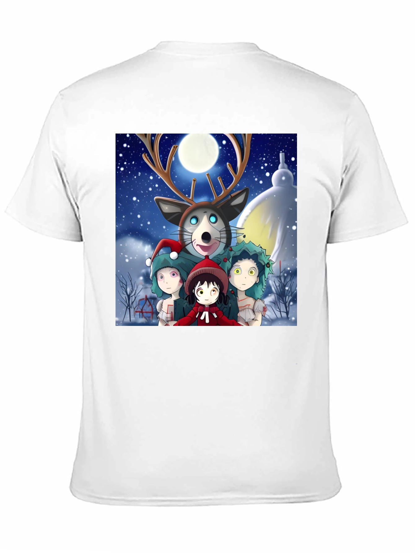 Black Anime Winter Wonderland T-Shirt view 11