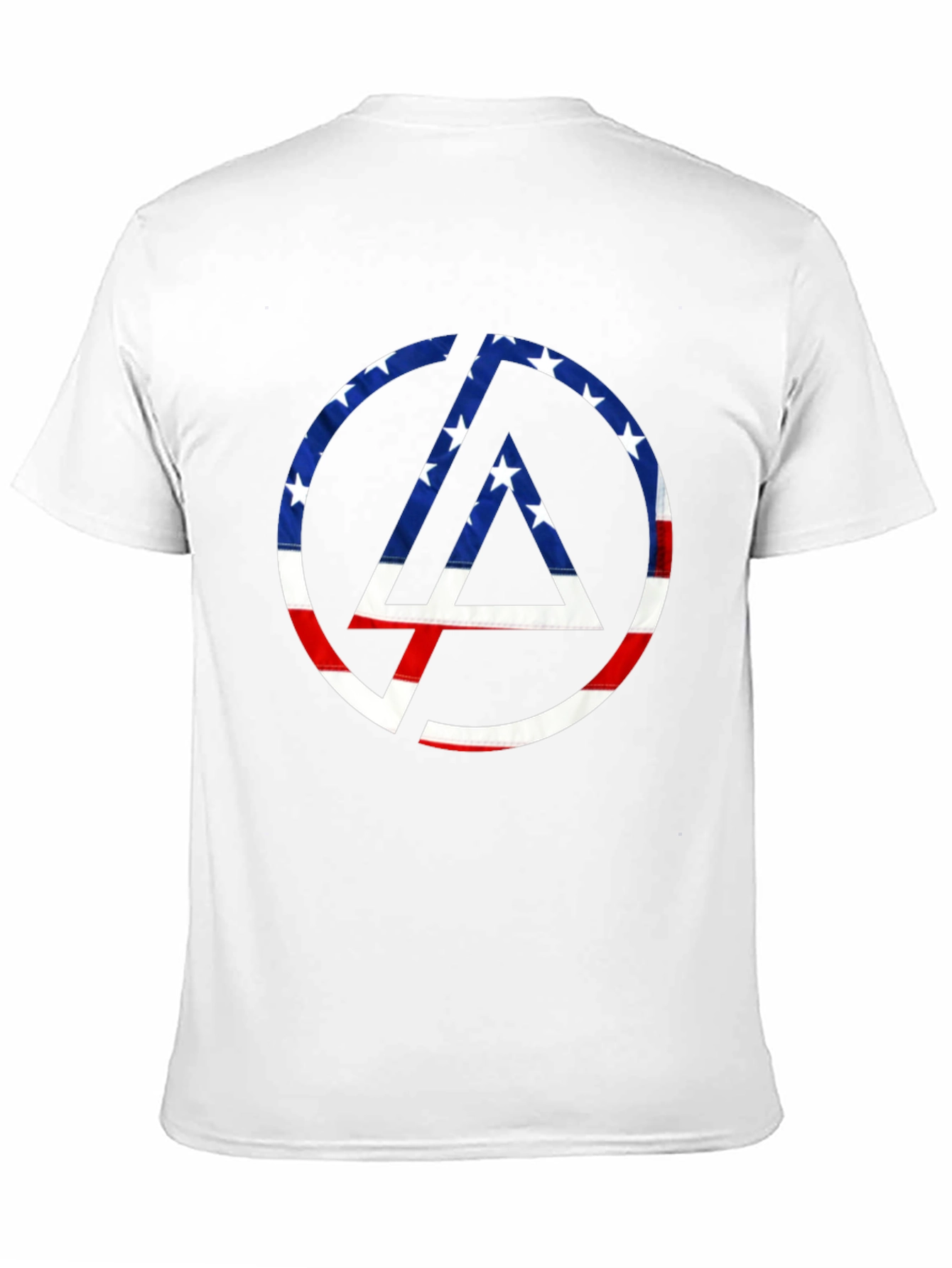 Black American Flag Circle Logo T-Shirt view 11