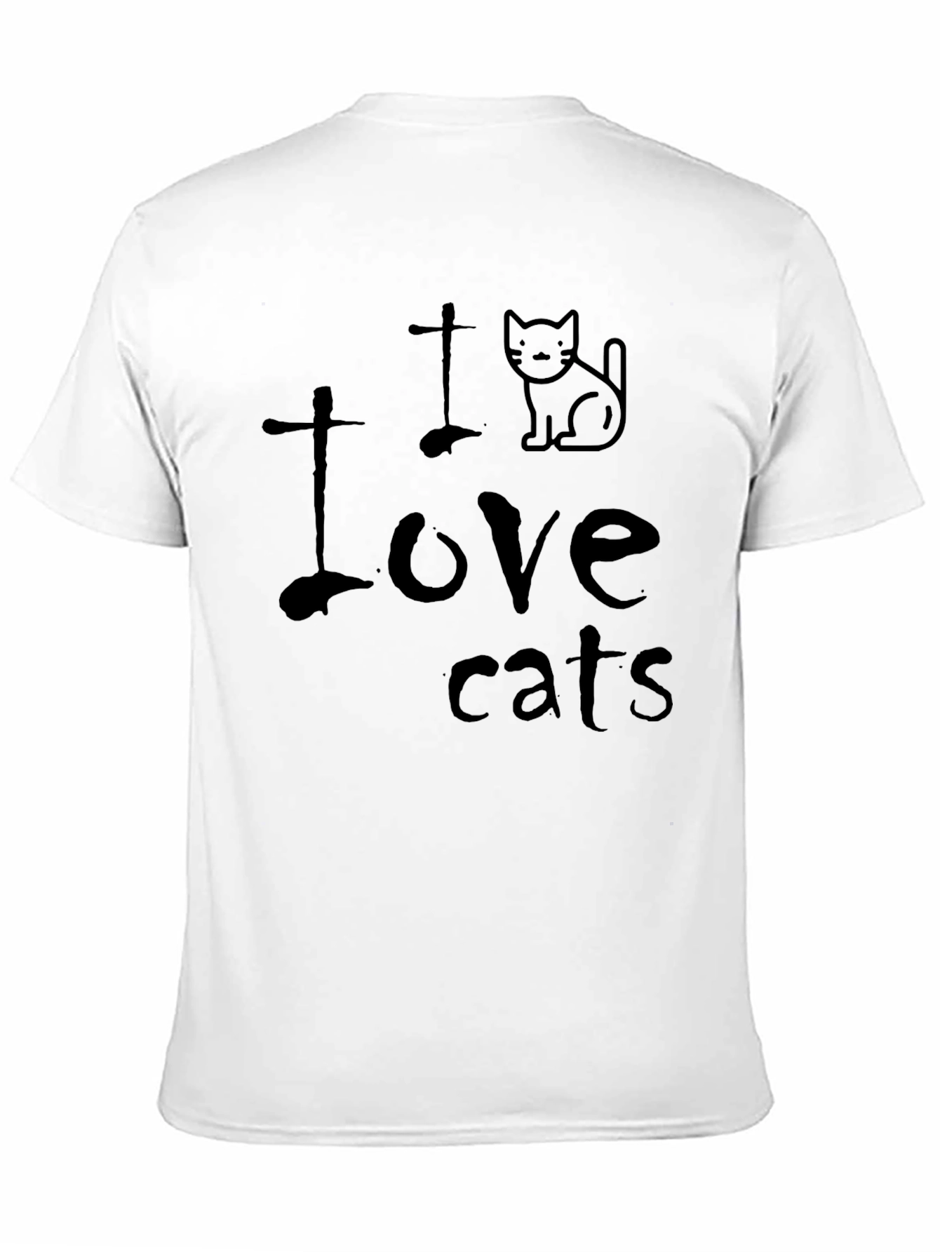 Black I Love Cats Graphic T-Shirt - Soft Cotton Blend, Casual Wear view 11