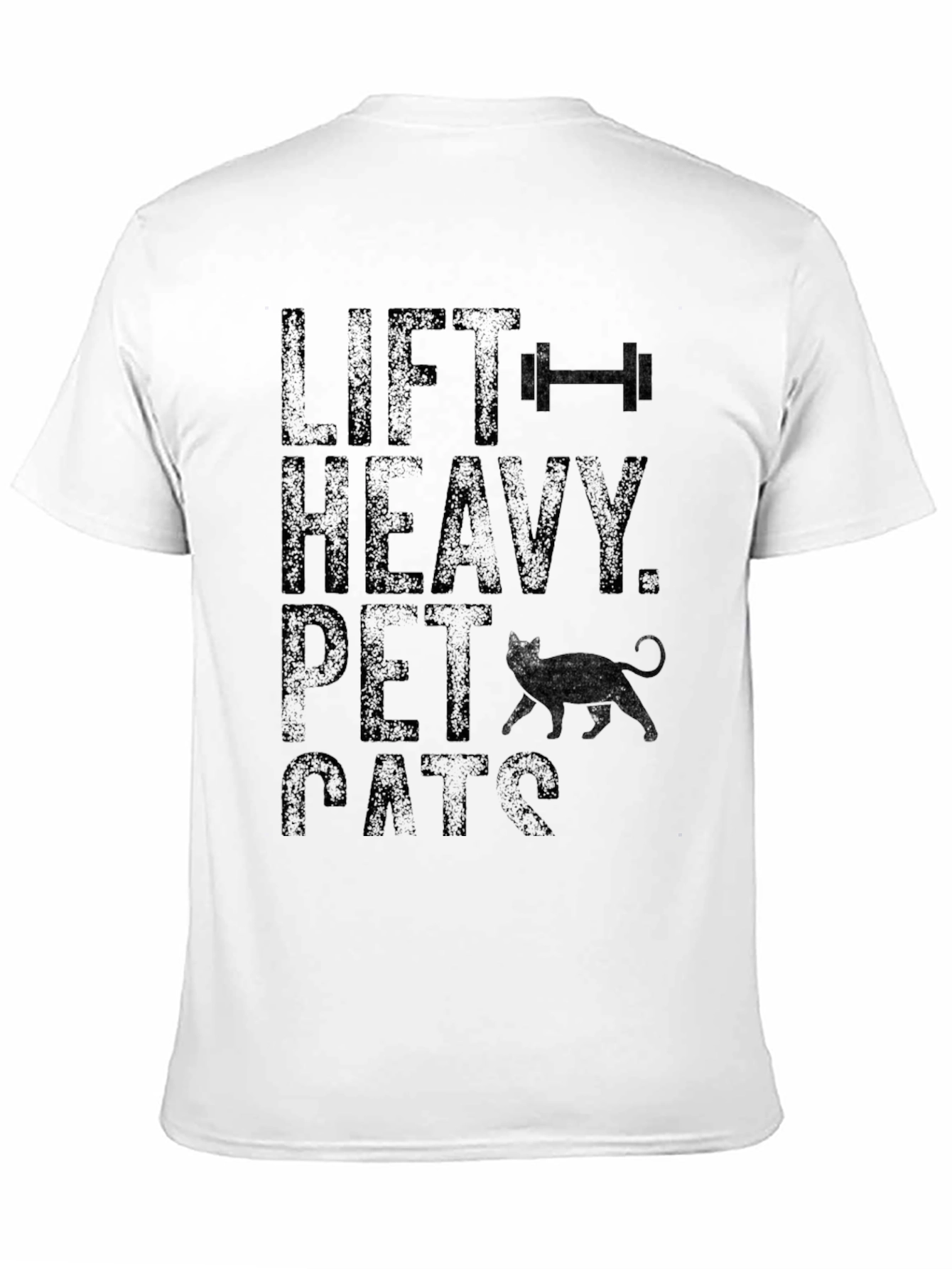 Black Lift Heavy Pet Cats Black T-Shirt view 11