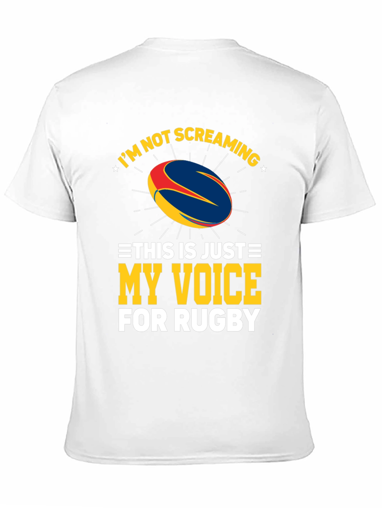 Black Rugby Fan T-Shirt: My Voice for Rugby view 11