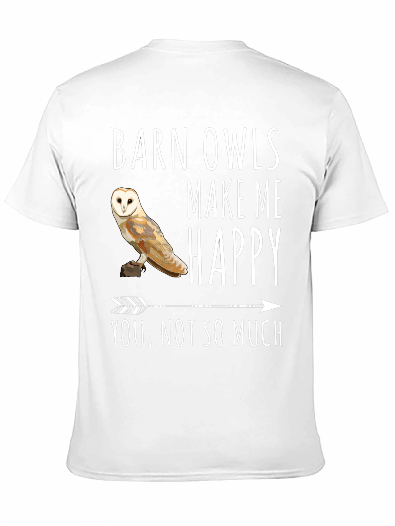 Black Barn Owl T-Shirt - Owls Make Me Happy Tee view 11