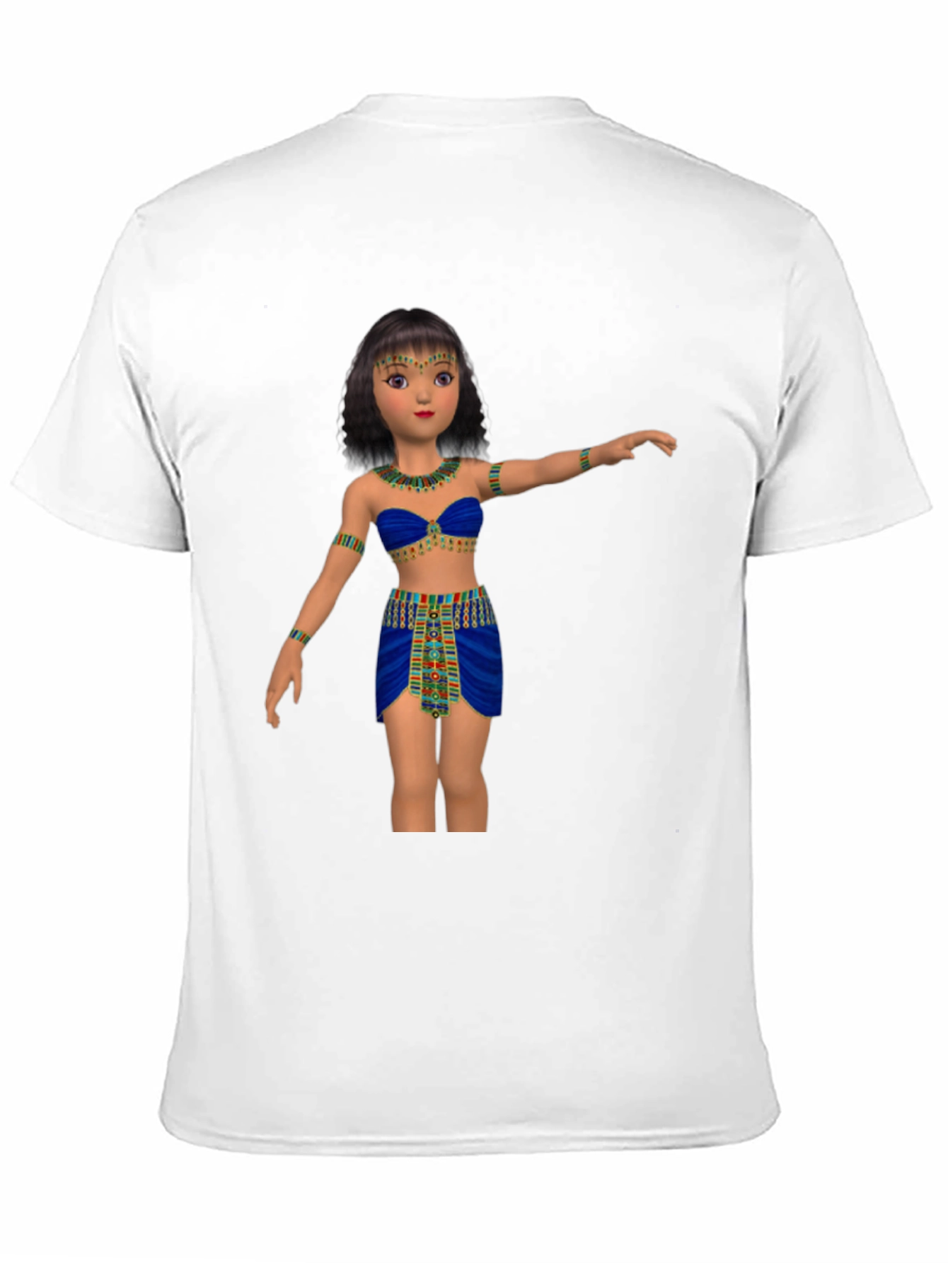 Black Egyptian Cartoon Girl Graphic Tee view 11