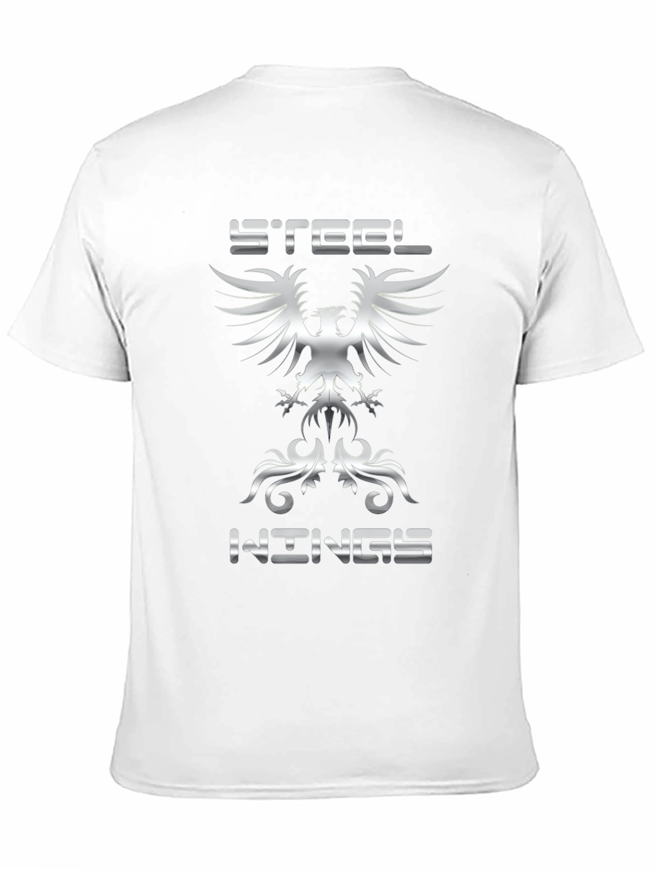 Black Steel Wings Graphic Tee - Bold Eagle Design view 11