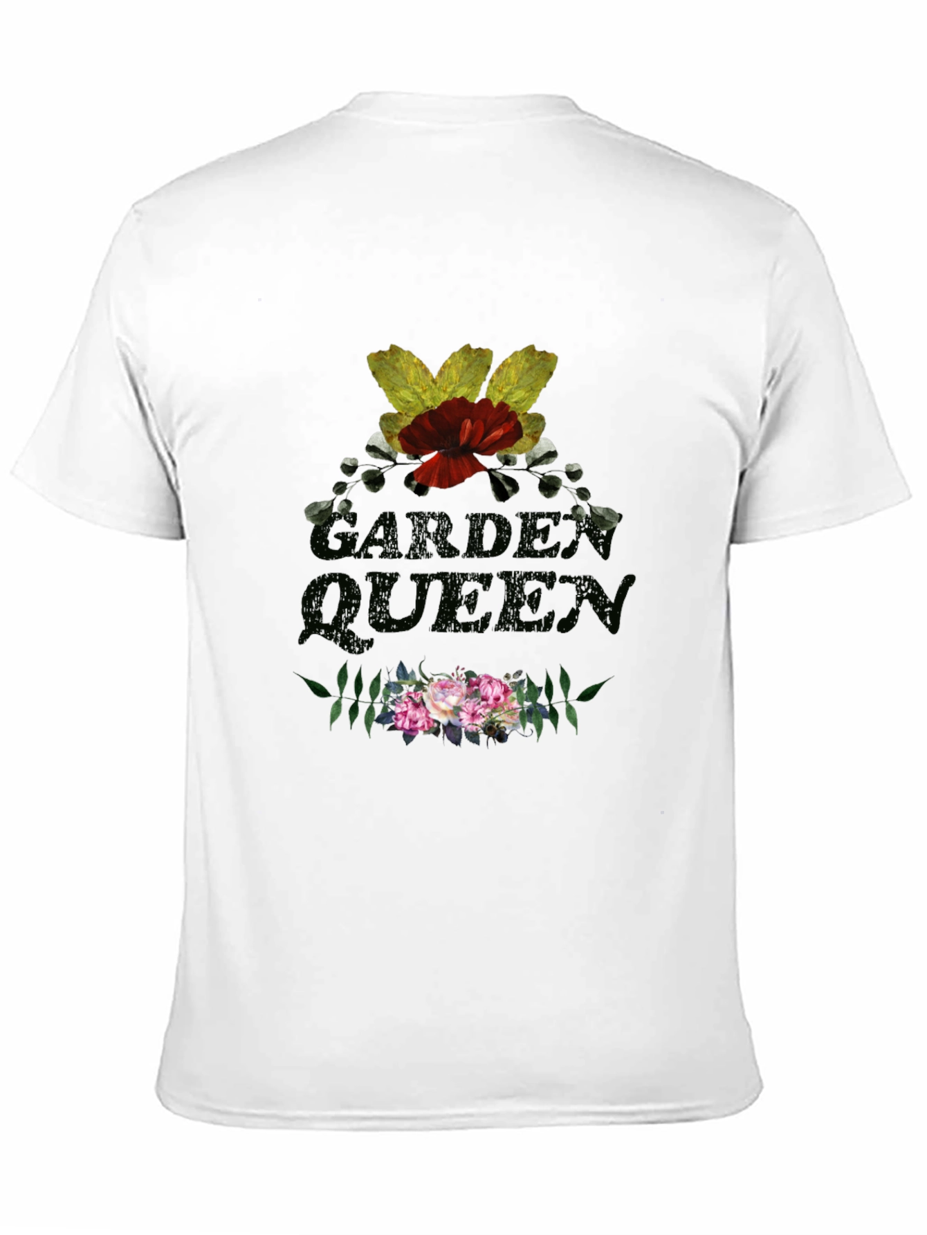Black Garden Queen Floral T-Shirt - Black Cotton Tee view 11