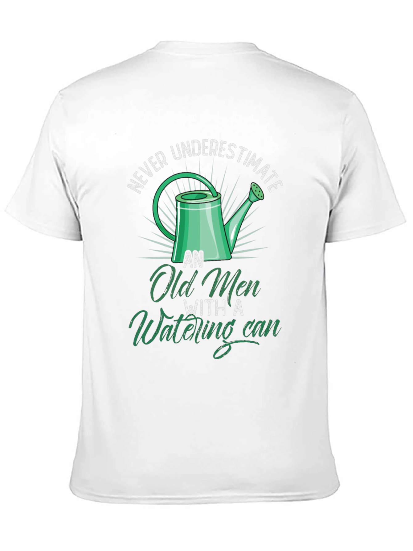 Black Funny Old Men Watering Can Graphic T-Shirt view 11
