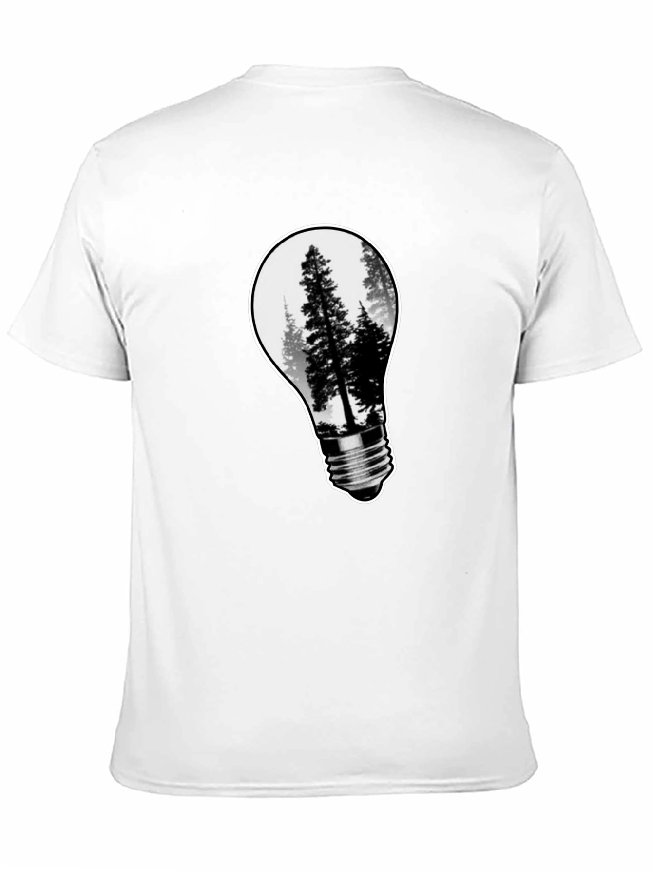 Black Nature Bulb Men's Black Graphic Tee view 11