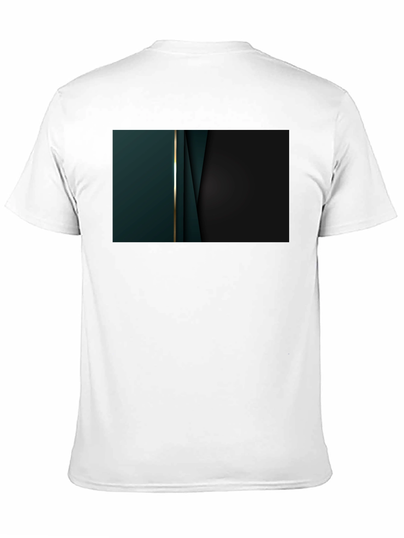 Black Sleek Black Tee with Abstract Dark Green Design view 11