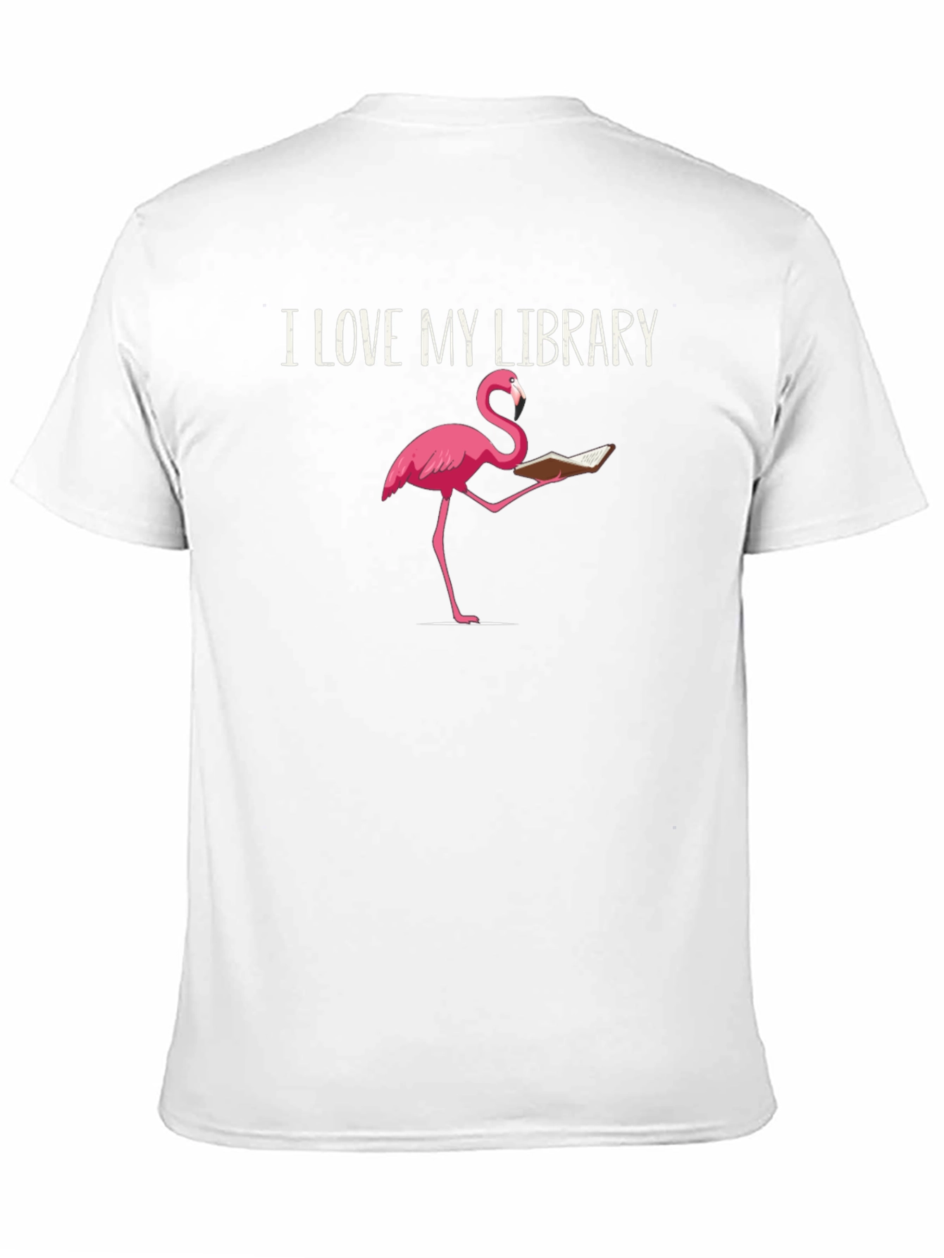 Black I Love My Library Flamingo Reading T-Shirt view 11