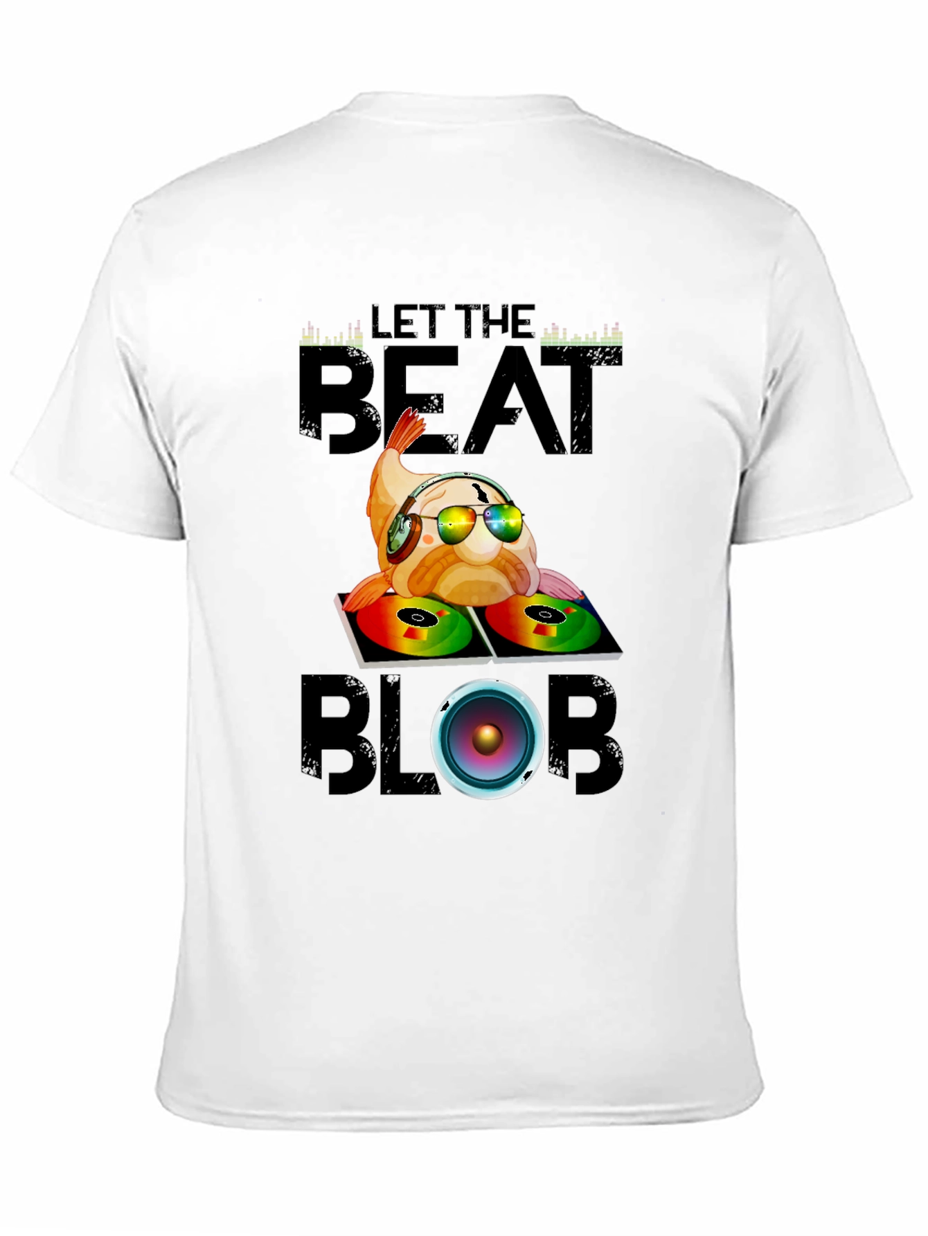 Black Let the Beat Blob T-Shirt - DJ Fish Graphic Tee view 11