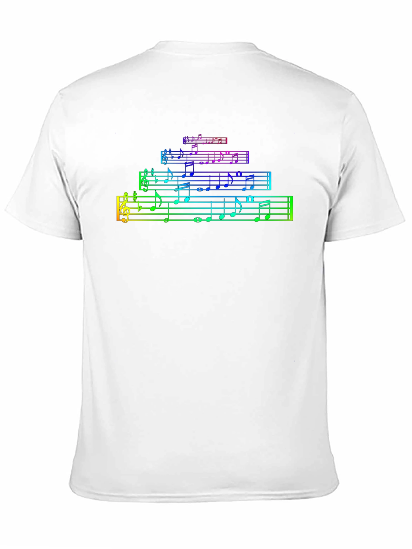 Black Rainbow Music Notes Graphic Black T-Shirt view 11