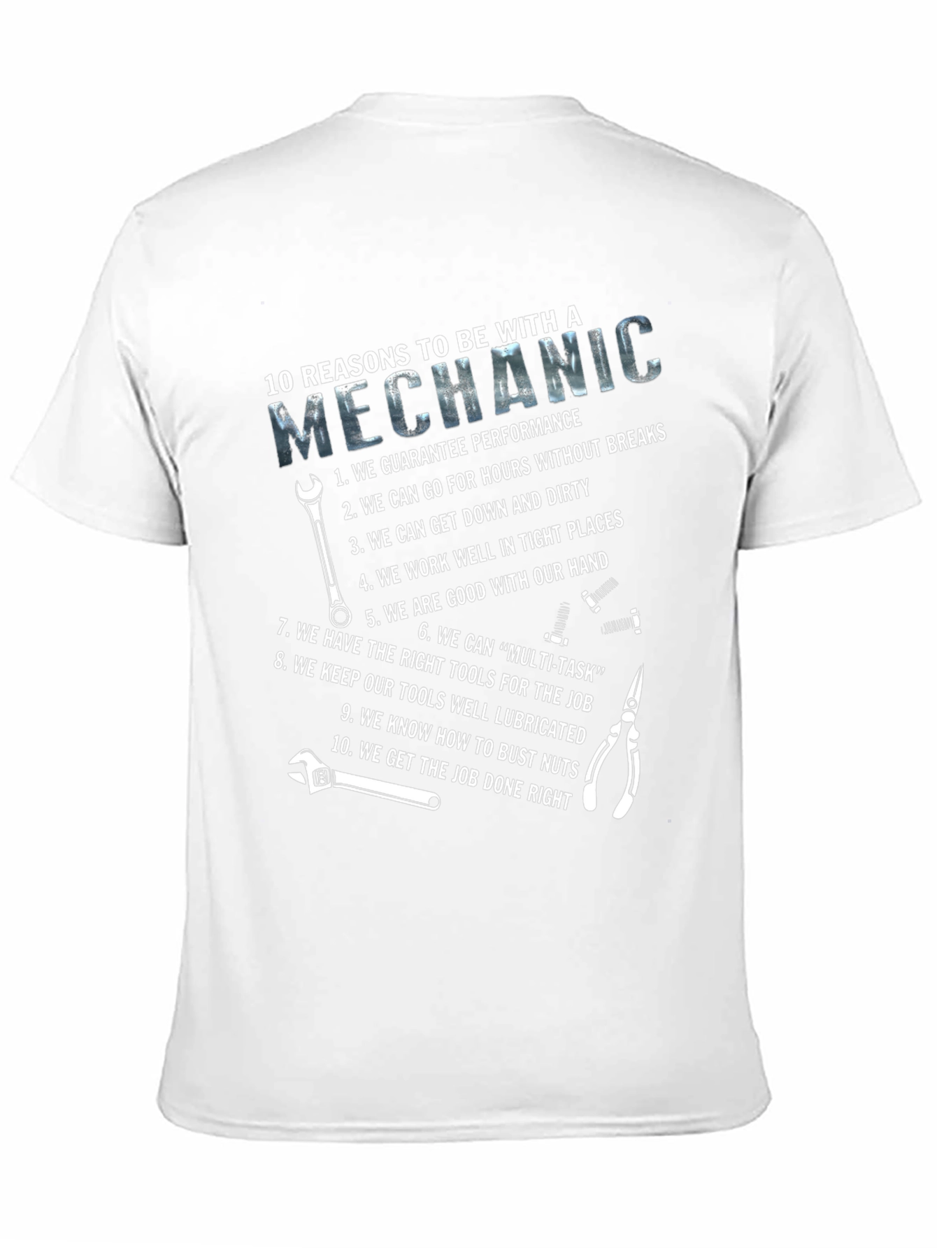 Black Mechanic Reasons Graphic T-Shirt view 11