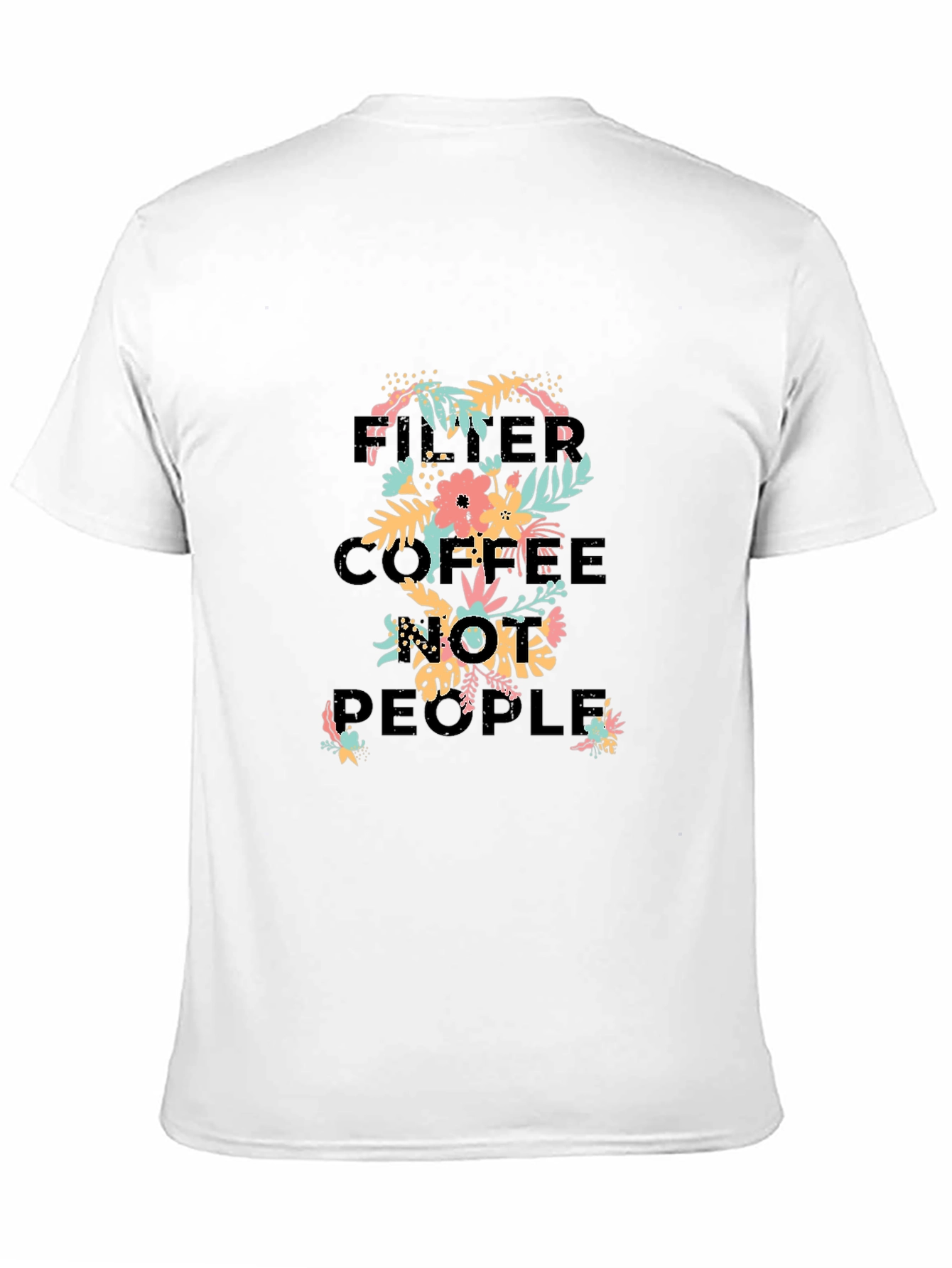 Black Floral "I Need Coffee" Graphic T-Shirt view 11
