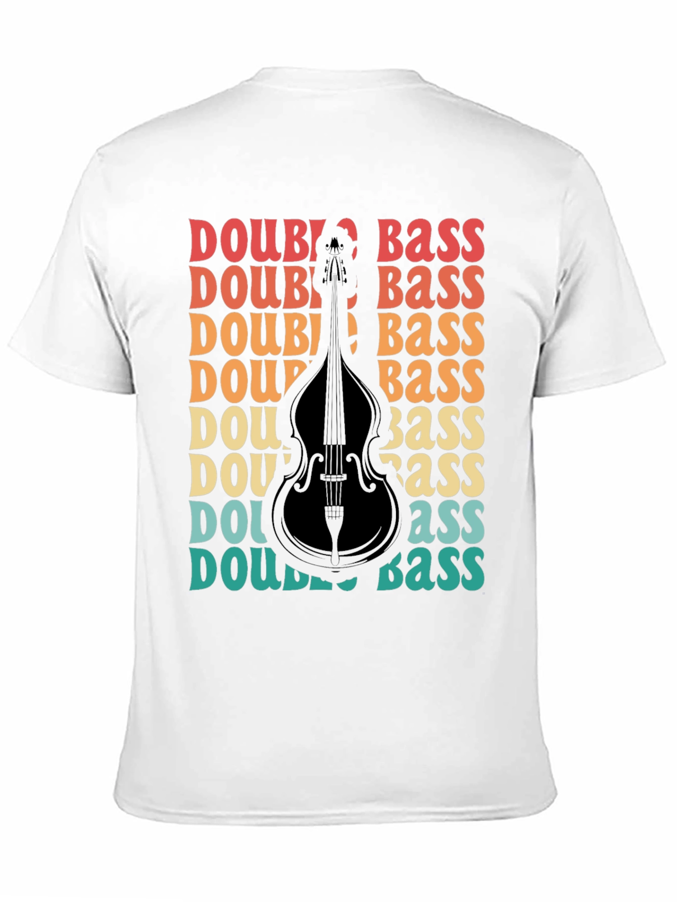 Black Double Bass Graphic T-Shirt Retro Style Musician Tee view 11