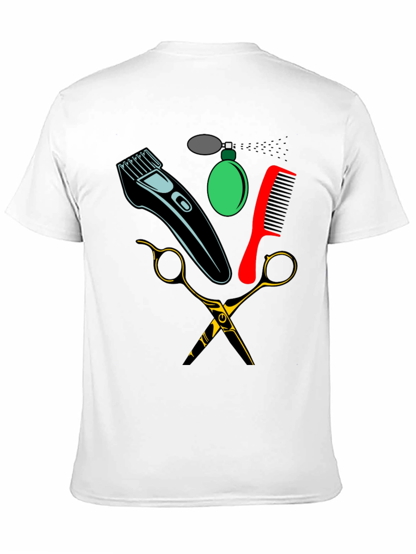 Black Barber Tools Graphic Tee - Black view 11