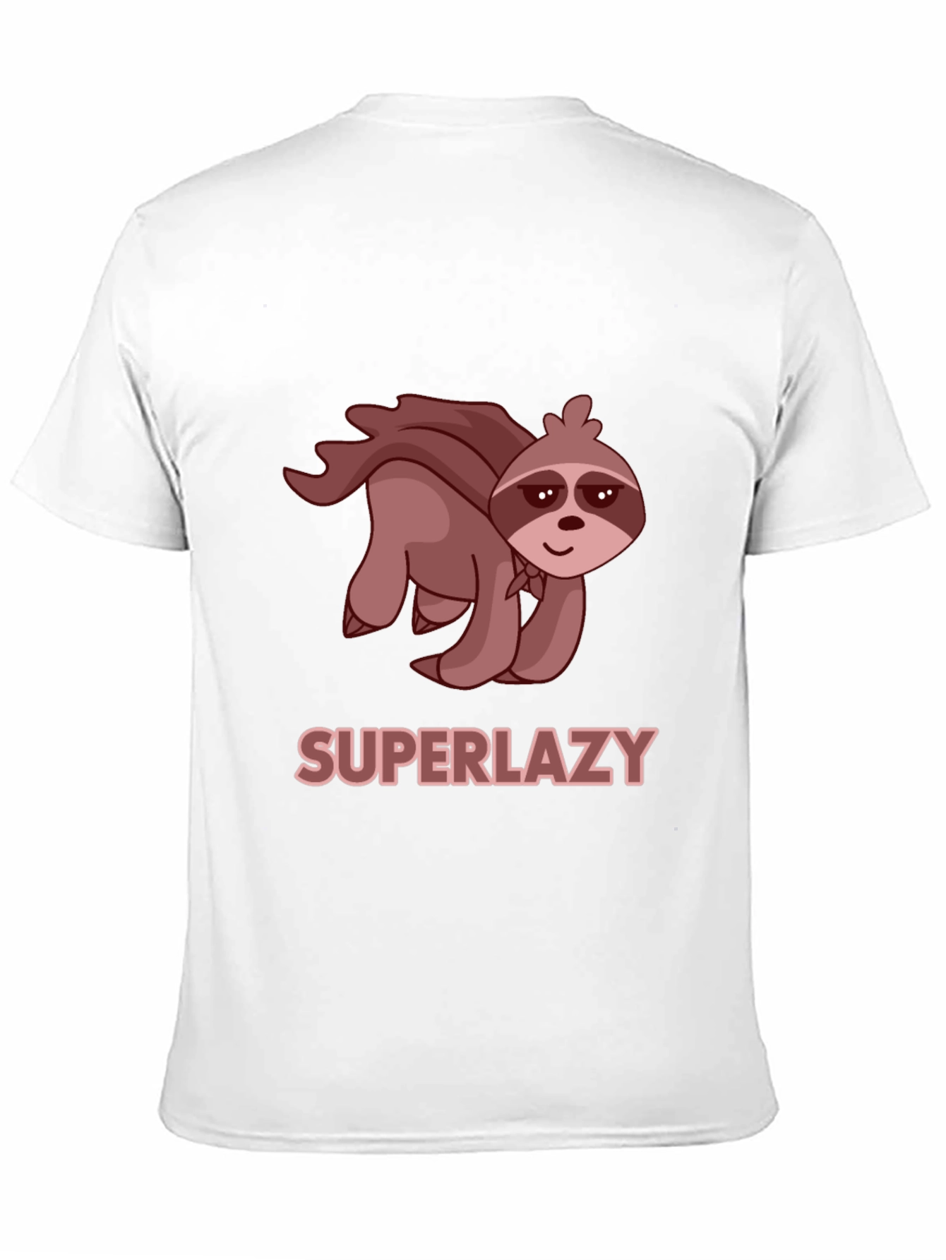 Black Superlazy Sloth Tee - Funny Cartoon Hero T-Shirt view 11