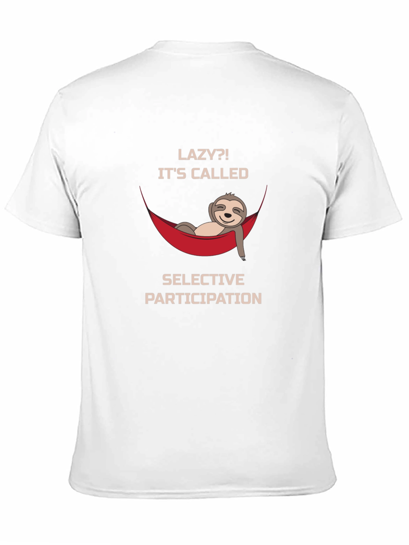 Black Lazy Sloth Graphic T-Shirt - Selective Participation Funny Tee view 11